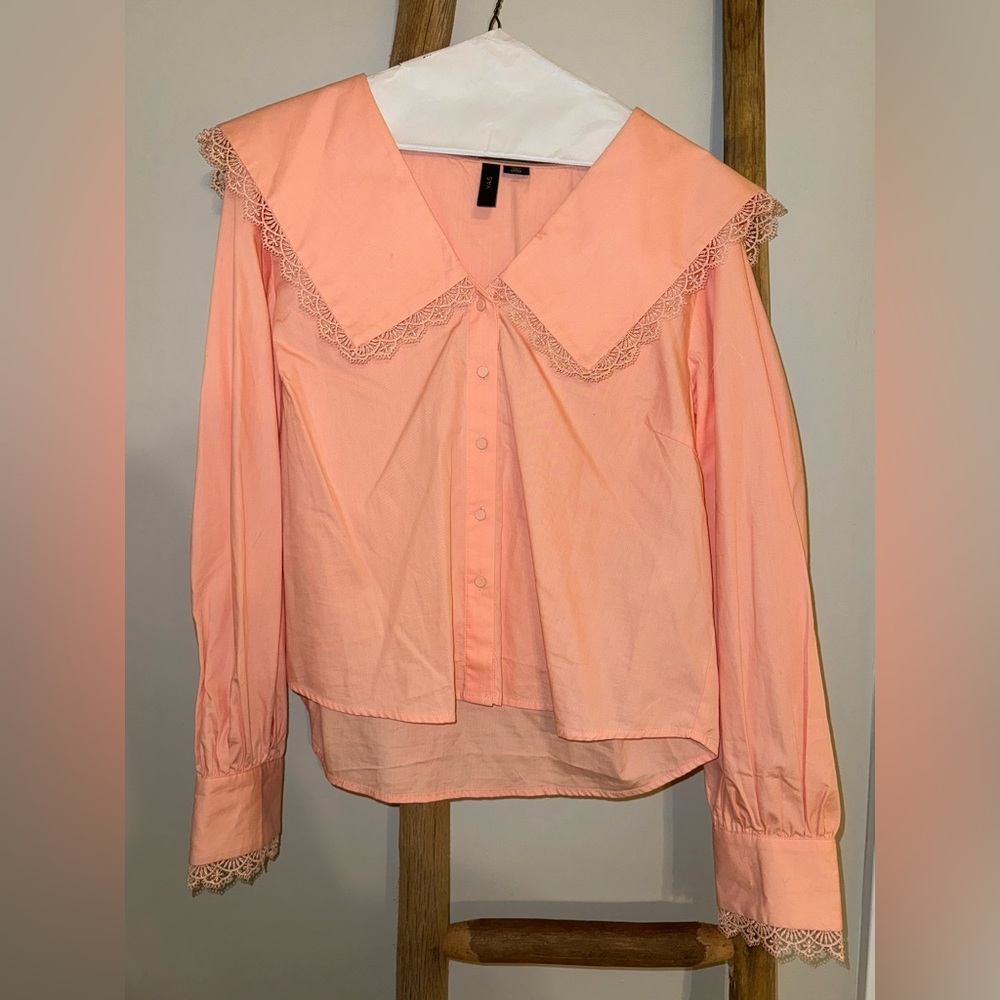 YAS long sleeve Peter Pan collared blouse